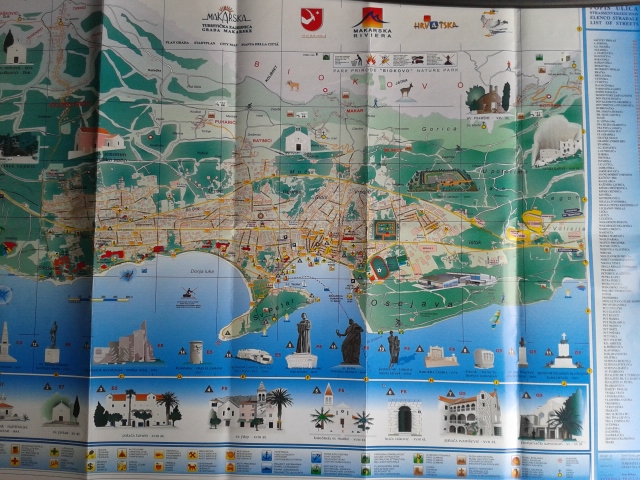 Plattegrond / map van makarska